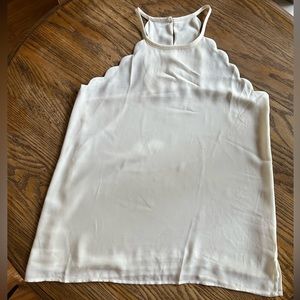 Beautiful Cream LOFT, Scalloped Sleeve & Racerback Top, Size S - EUC